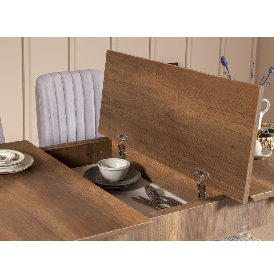 Sembol Medium Masa Takımı Ceviz Soho Gri