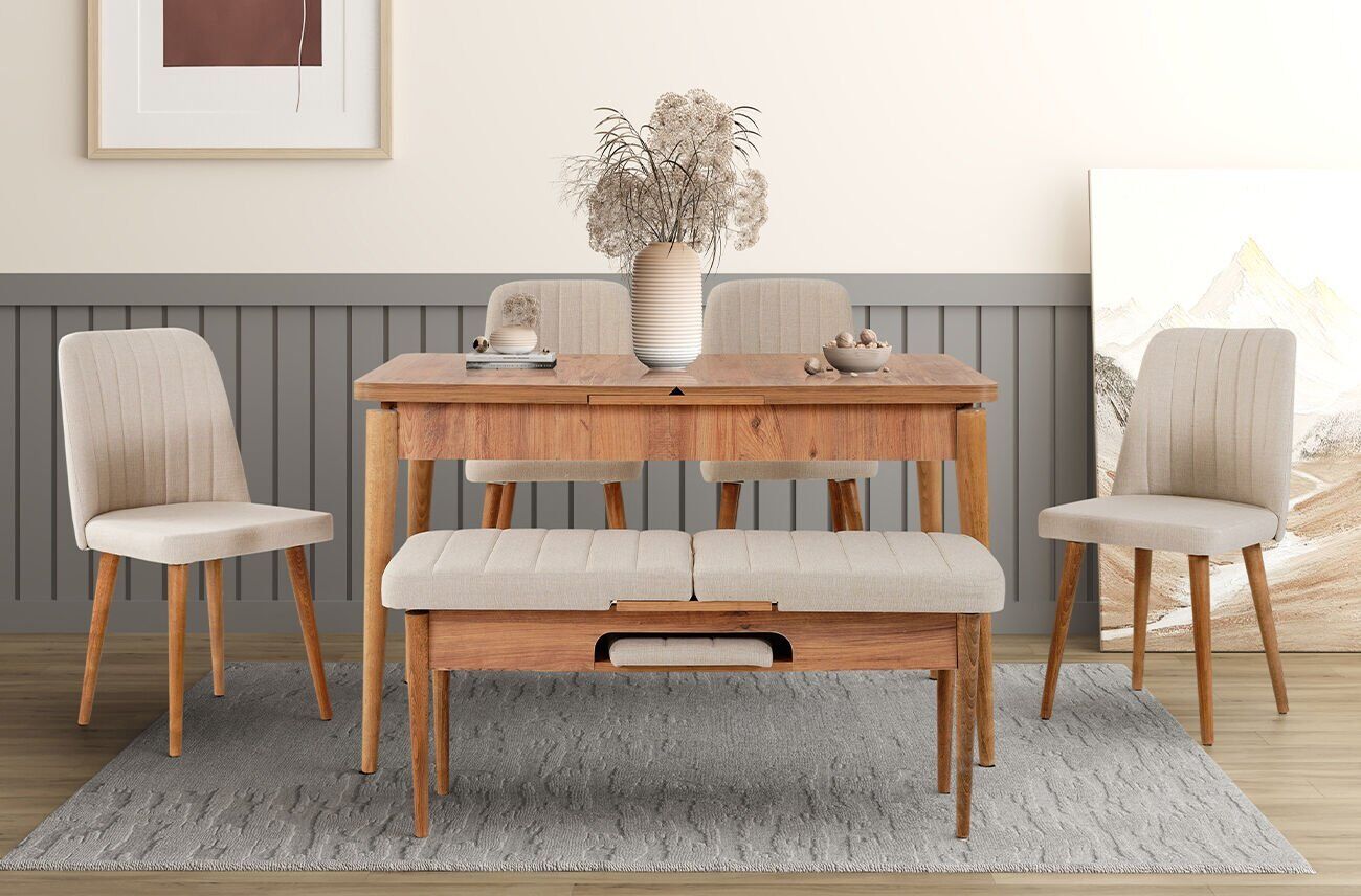 Sembol Large Masa Takımı Atlantik Krem