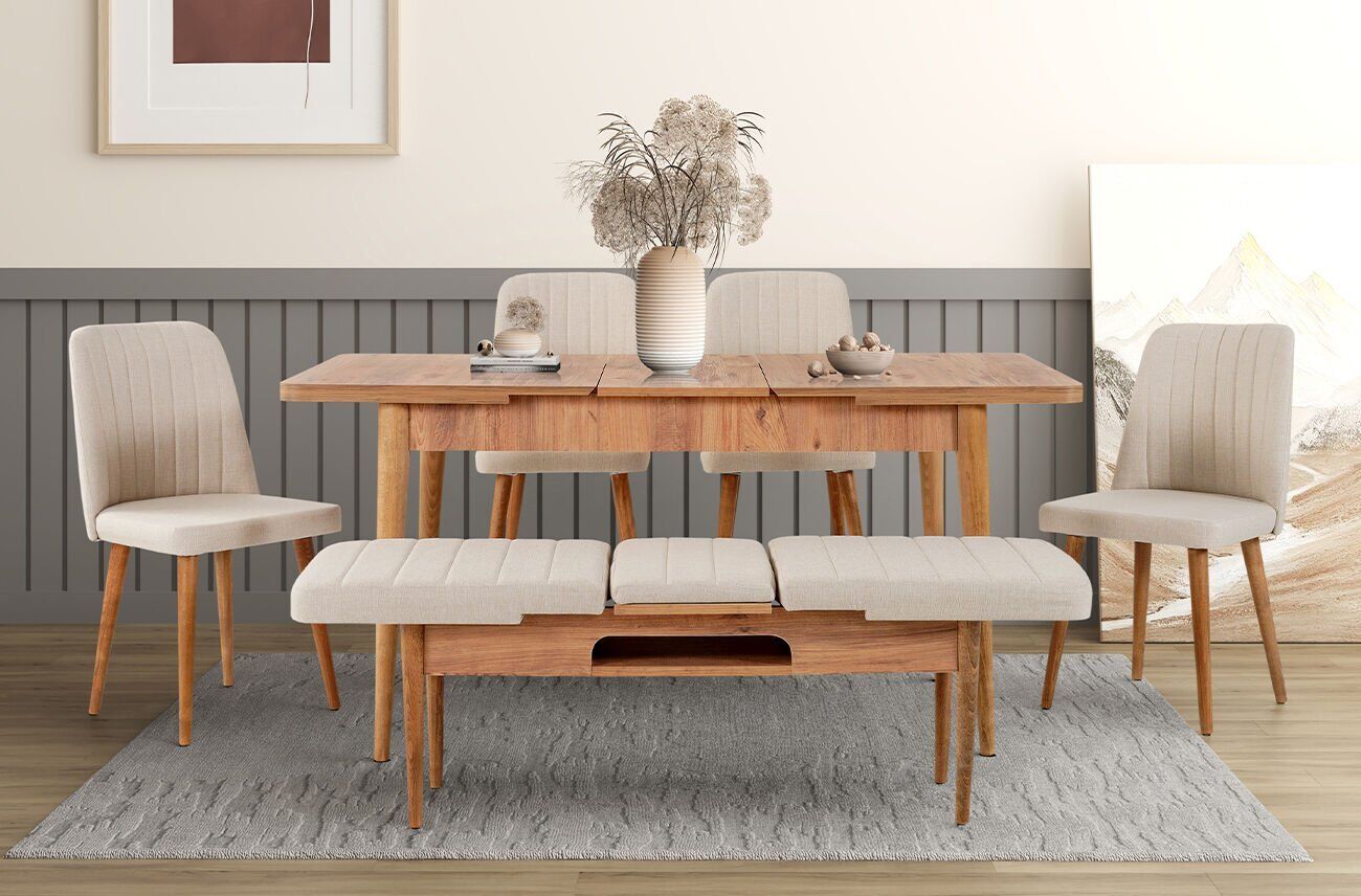 Sembol Large Masa Takımı Atlantik Krem