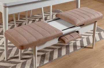 Sembol Mini Masa Takımı Beyaz Taş