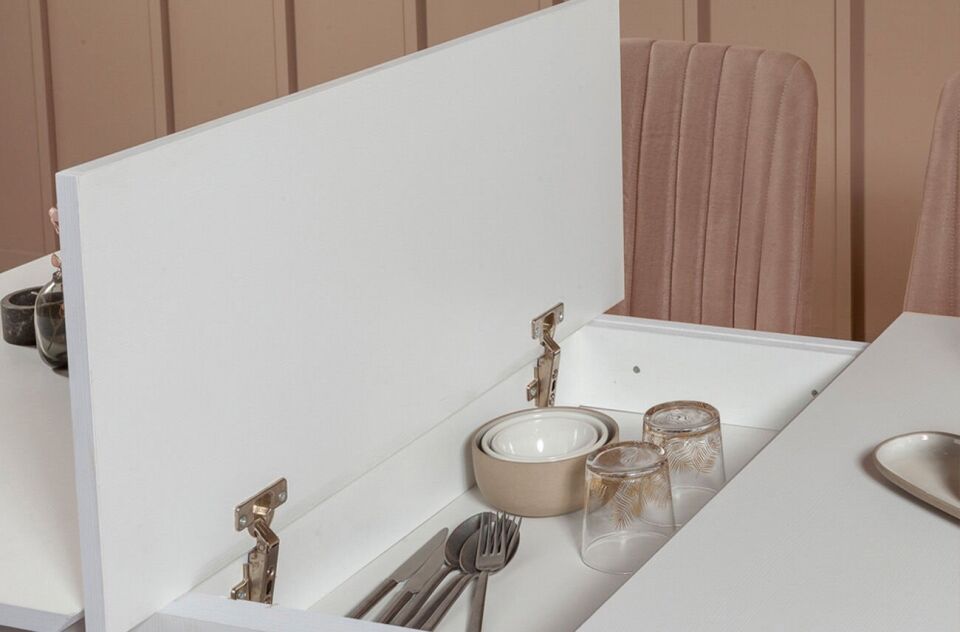 Sembol Mini Masa Takımı Beyaz Taş