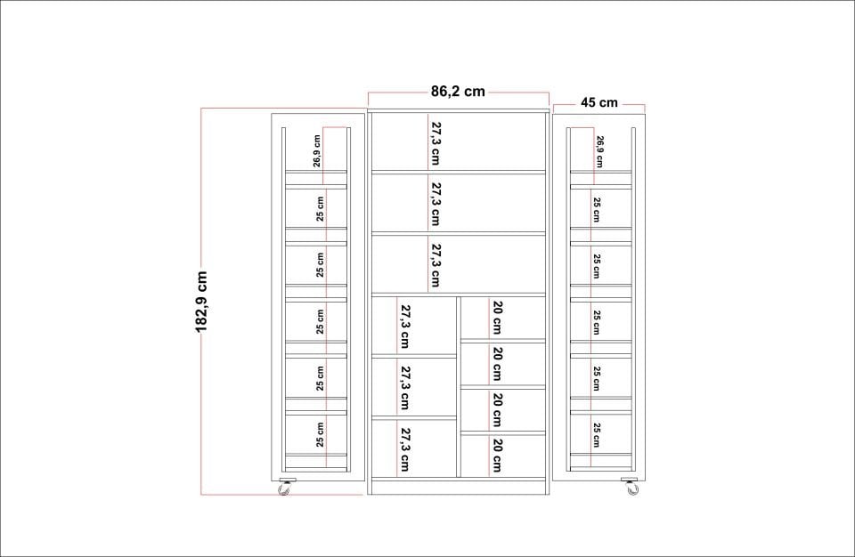Molina Kiler Dolap 90 Derece Atlantik