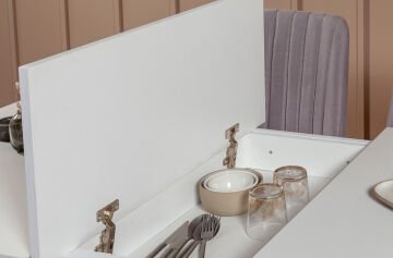 Sembol Mini Masa Takımı Beyaz Soho Gri