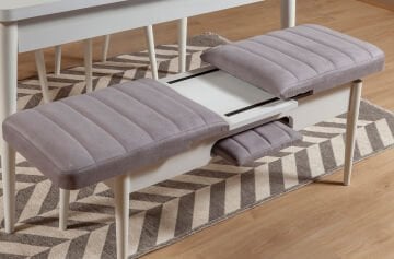 Sembol Mini Masa Takımı Beyaz Soho Gri