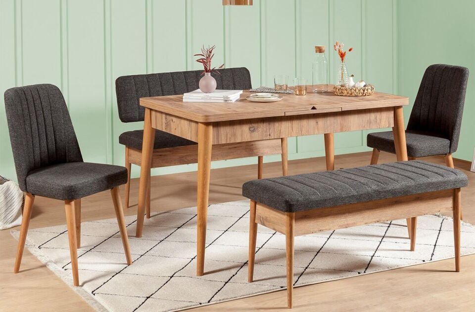 Sembol Extra Sandıklı Masa Takımı Atlantik Antrasit