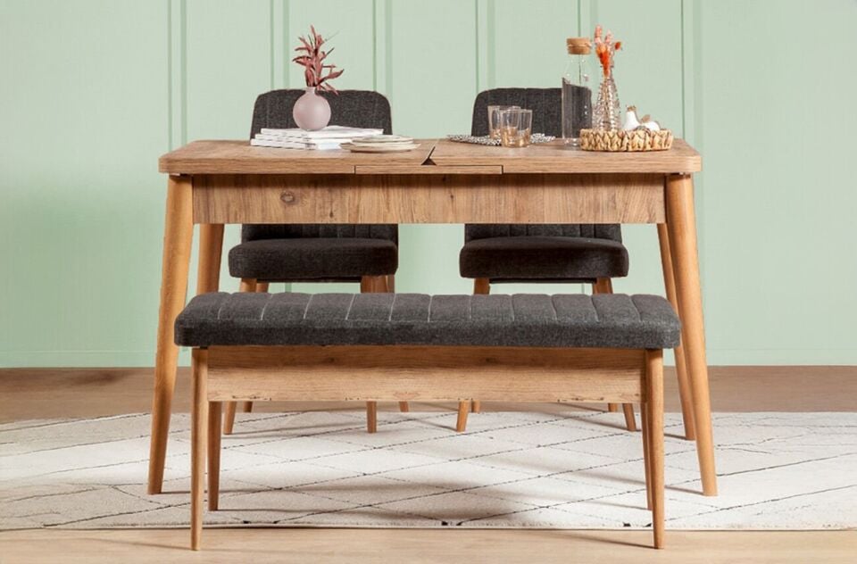 Sembol Mini Sandıklı Masa Takımı Atlantik Antrasit