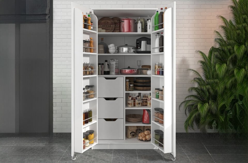 Molina 3 Çekmece 90 Derece Beyaz