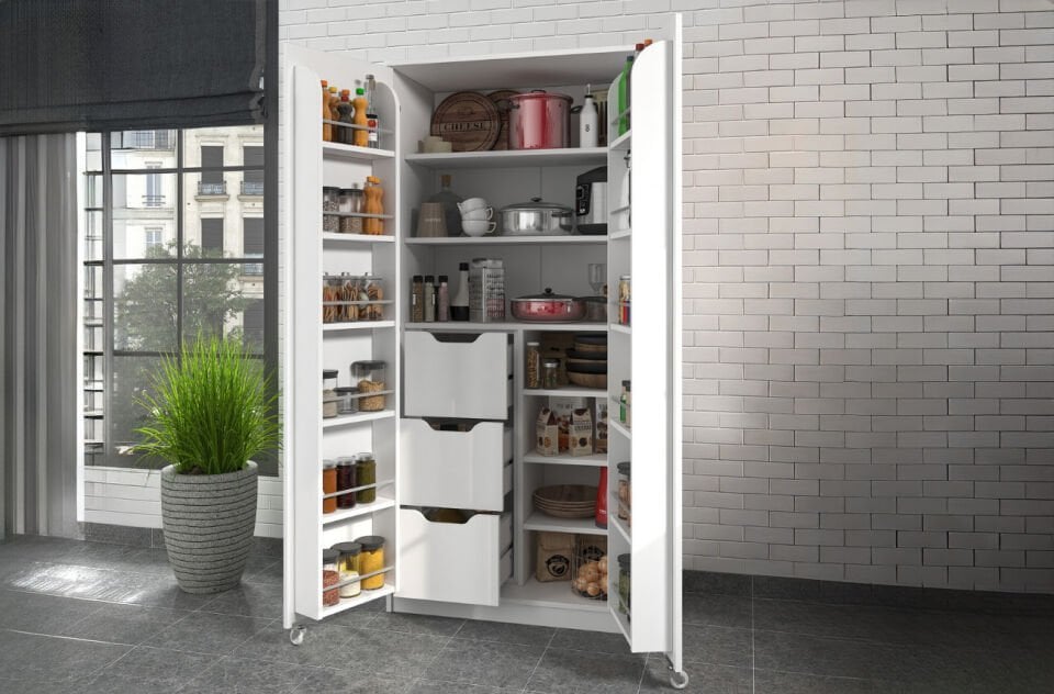 Molina 3 Çekmece 90 Derece Beyaz