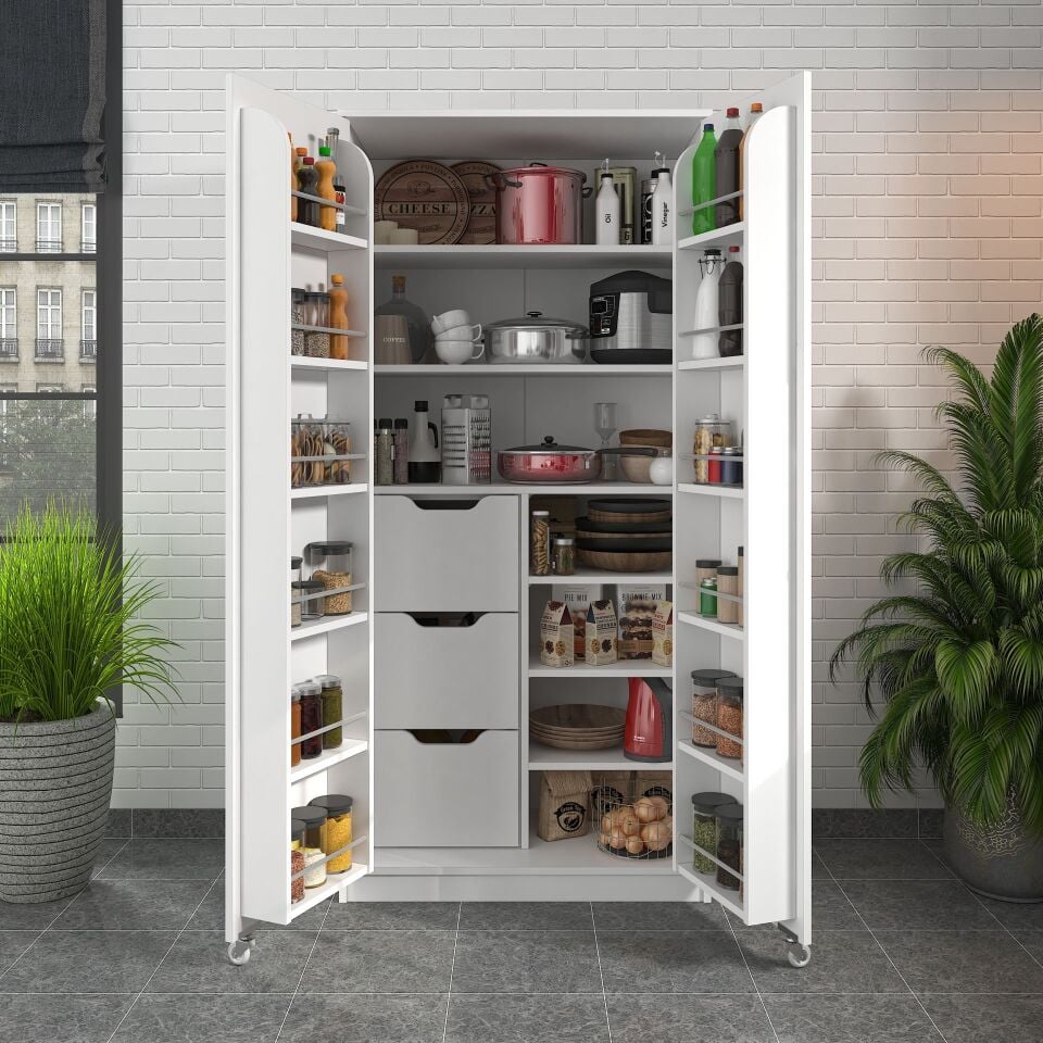 Molina 3 Çekmece 90 Derece Beyaz