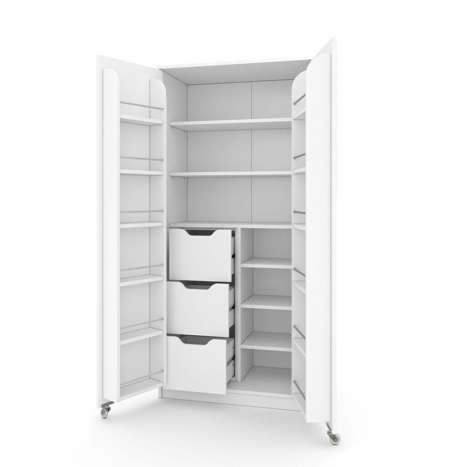 Molina 3 Çekmece 90 Derece Beyaz