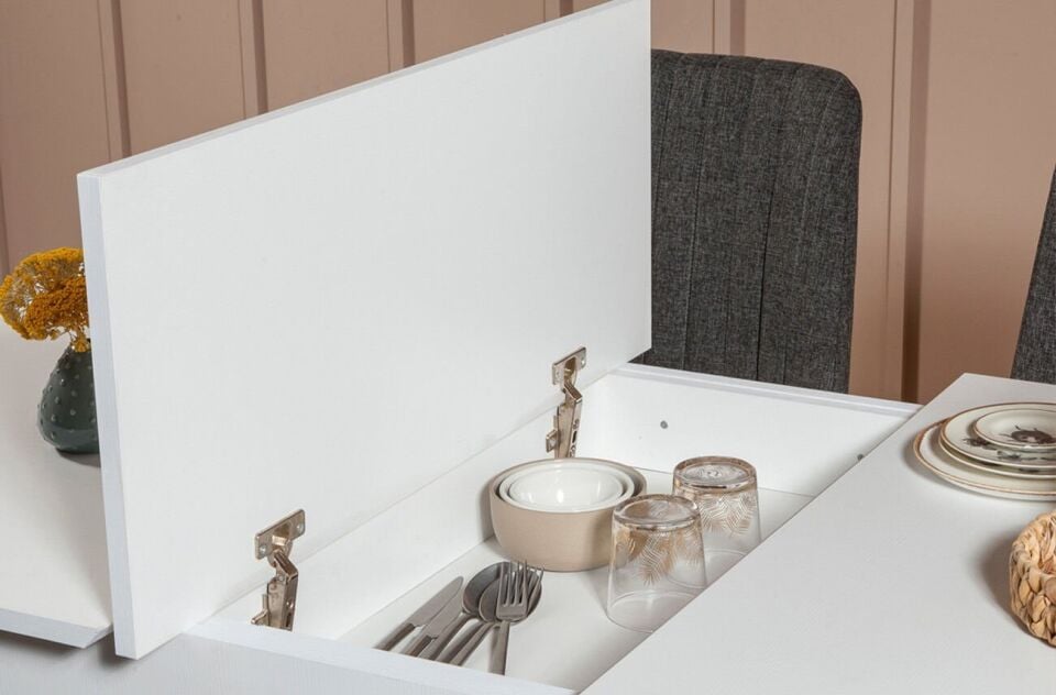 Sembol Extra Masa Takımı Beyaz Antrasit