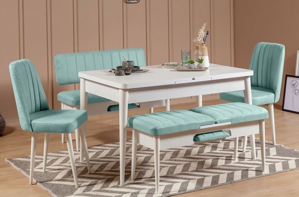 Sembol Extra Masa Takımı Beyaz Fıstık Yeşili