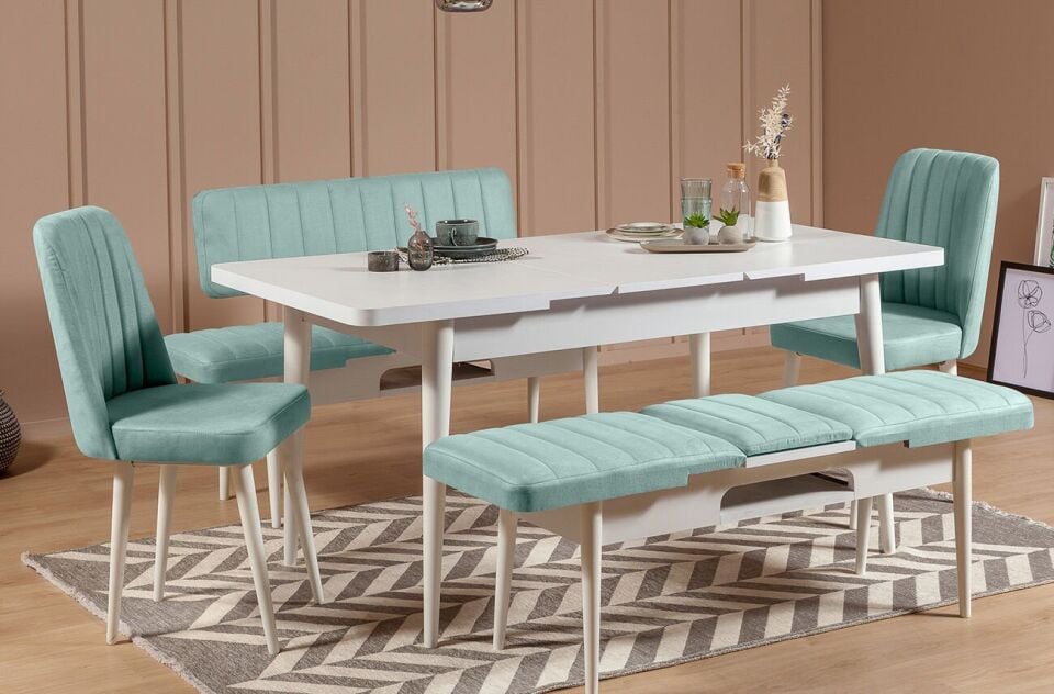 Sembol Extra Masa Takımı Beyaz Fıstık Yeşili