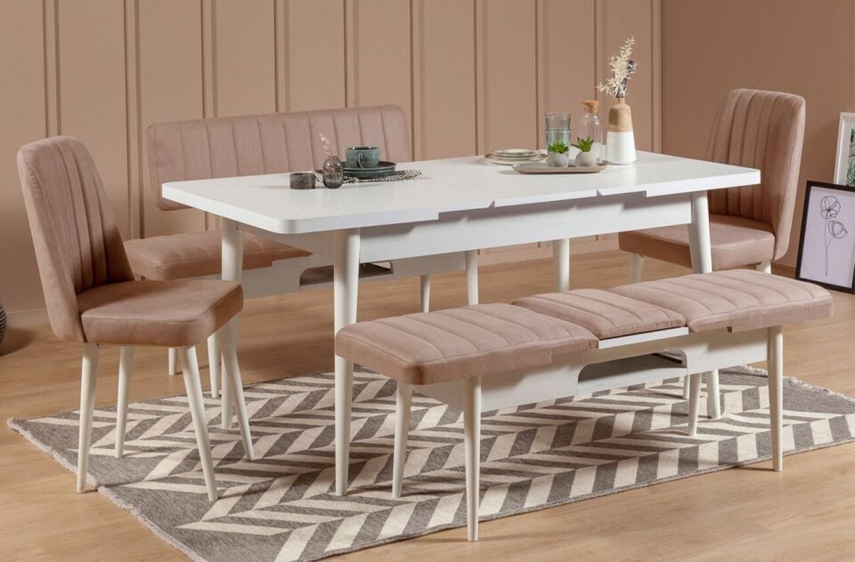 Sembol Extra Masa Takımı Beyaz Taş