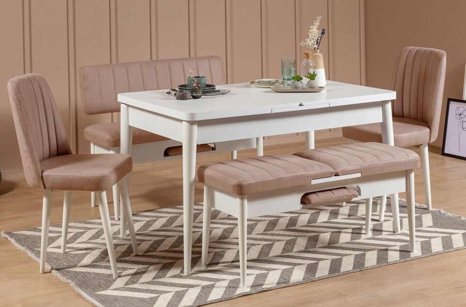 Sembol Extra Masa Takımı Beyaz Taş