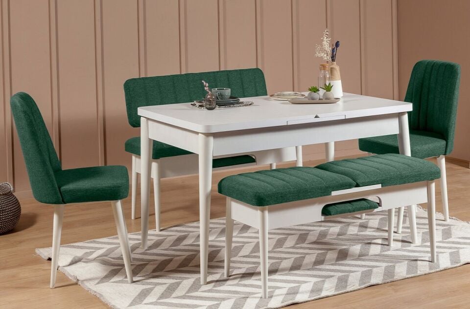 Sembol Extra Masa Takımı Beyaz Yeşil