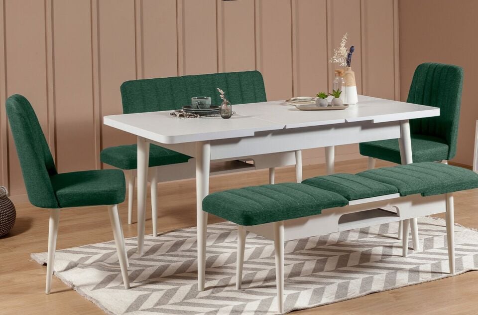 Sembol Extra Masa Takımı Beyaz Yeşil