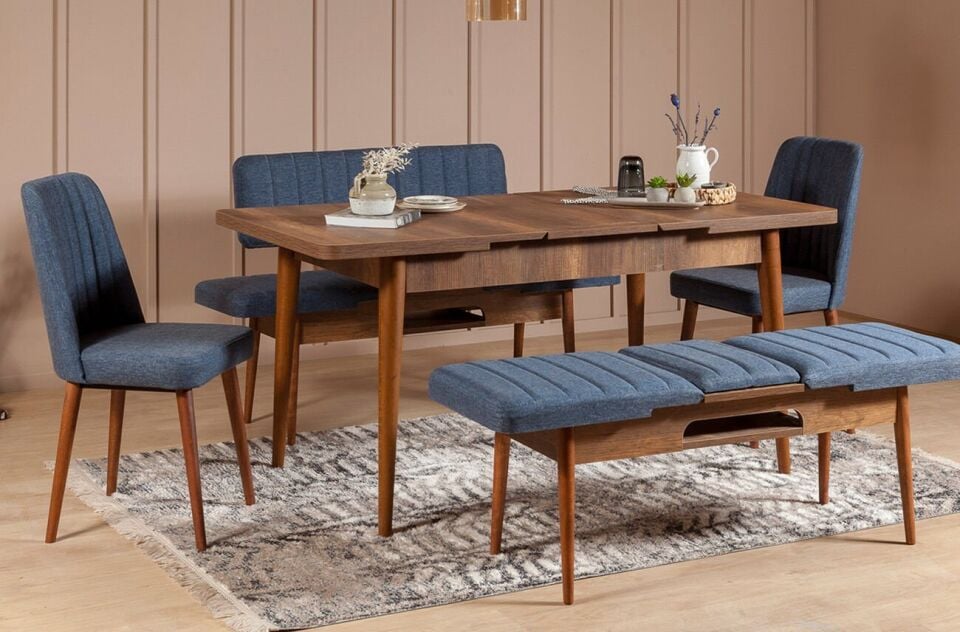 Sembol Extra Masa Takımı Ceviz Lacivert