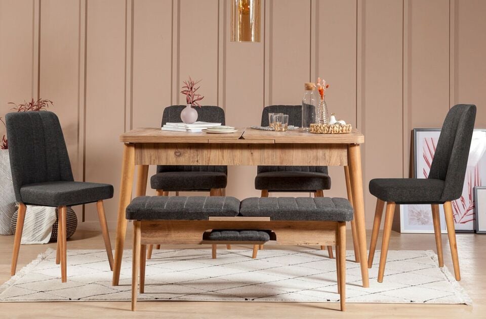 Sembol Large Masa Takımı Atlantik Antrasit