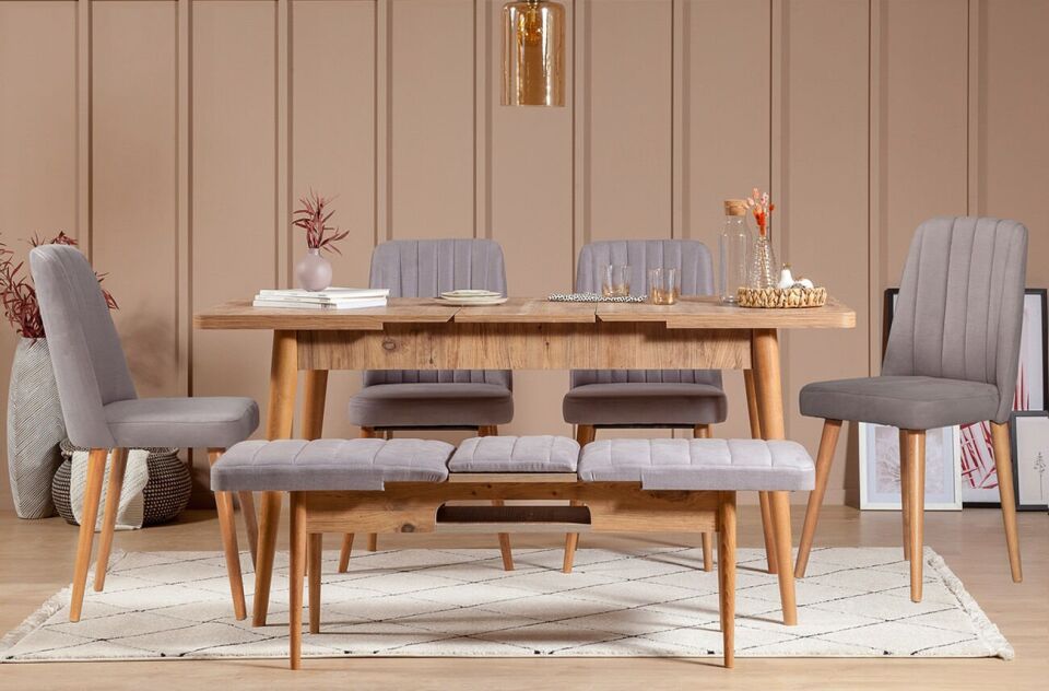 Sembol Large Masa Takımı Atlantik Soho Gri