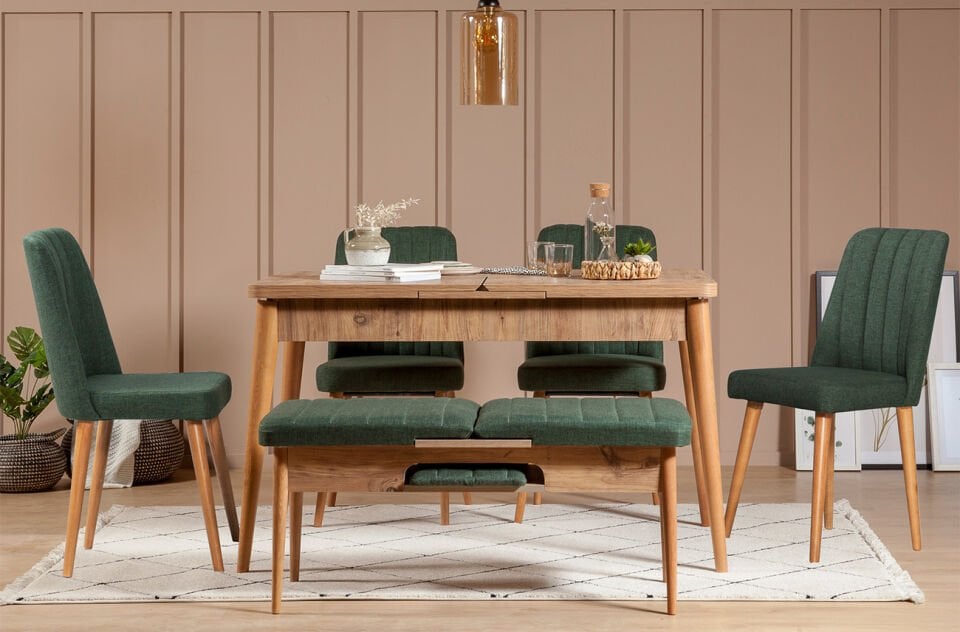 Sembol Large Masa Takımı Atlantik Yeşil