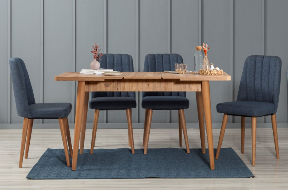 Sembol Medium Masa Takımı Ceviz Lacivert