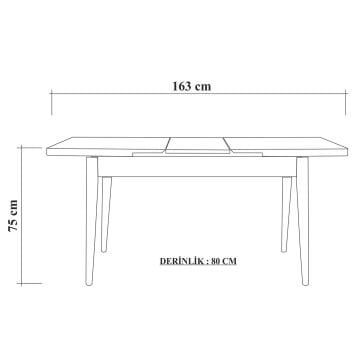 Sembol Medium Masa Takımı Ceviz Soho Gri