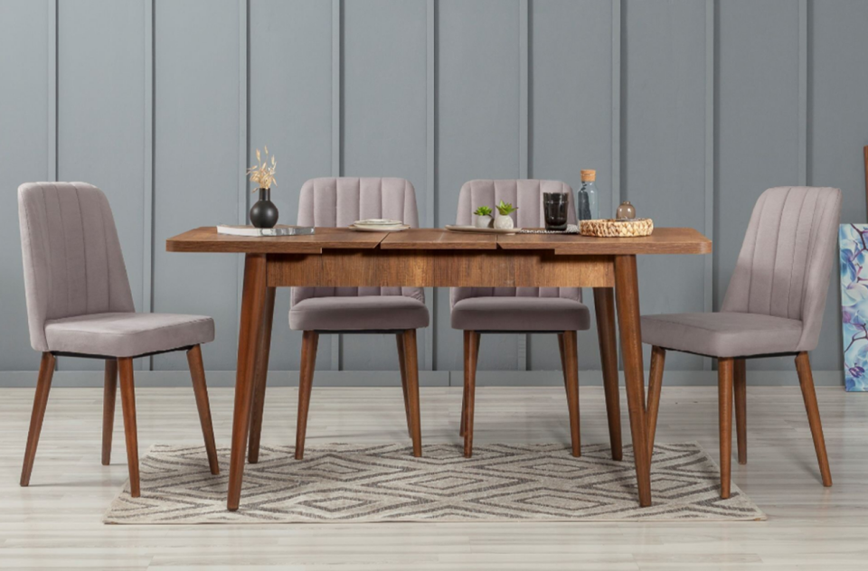 Sembol Medium Masa Takımı Ceviz Soho Gri