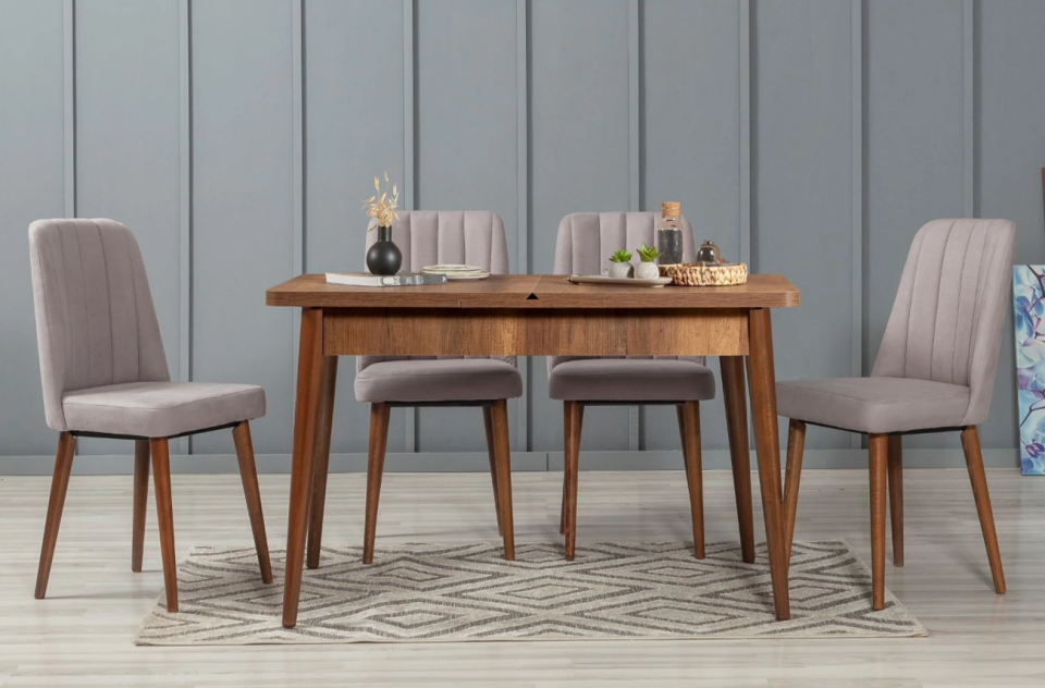 Sembol Medium Masa Takımı Ceviz Soho Gri