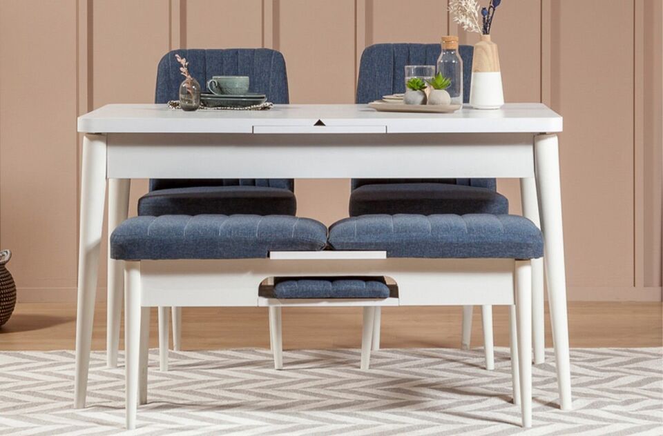 Sembol Mini Masa Takımı Beyaz Lacivert