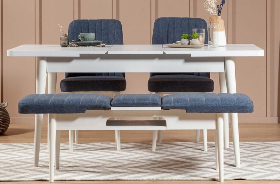 Sembol Mini Masa Takımı Beyaz Lacivert